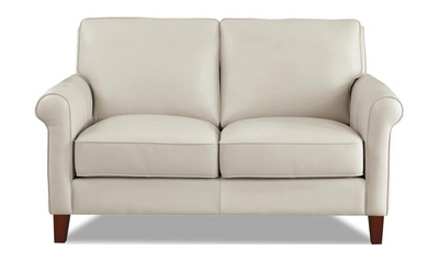 Laguna 2-Seater Leather Loveseat with Elegant Rolled Arms