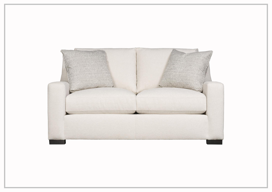 Bernhardt Germain Fabric Loveseat with Spring Down Cushions - Cream