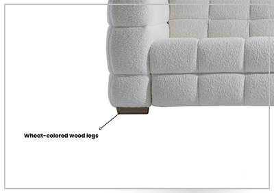 Bernhardt Solari Fabric Power Motion Sofa with USB Ports in White & Cream