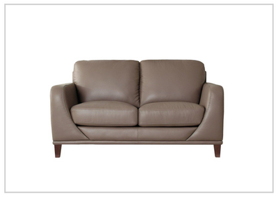 Hydeline Soma Leather Brown Loveseat Sofa-Jennihome