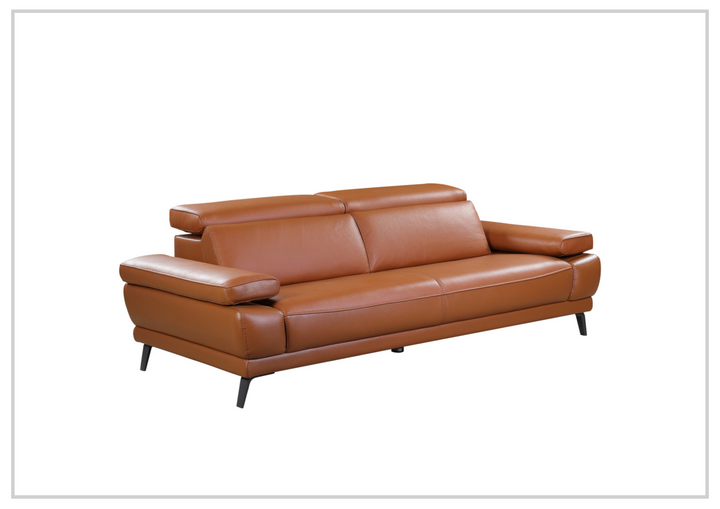 Gio Italia Mercer Leather Loveseat With Adjustable Headrest