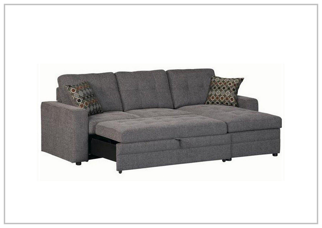 Gio Italia Gus 2-Piece Sleeper Sectional in Gray