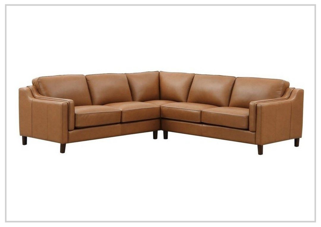 Hydeline Bella Leather Sectional Sofa with Double-Sloped Track Arms-Jennihome