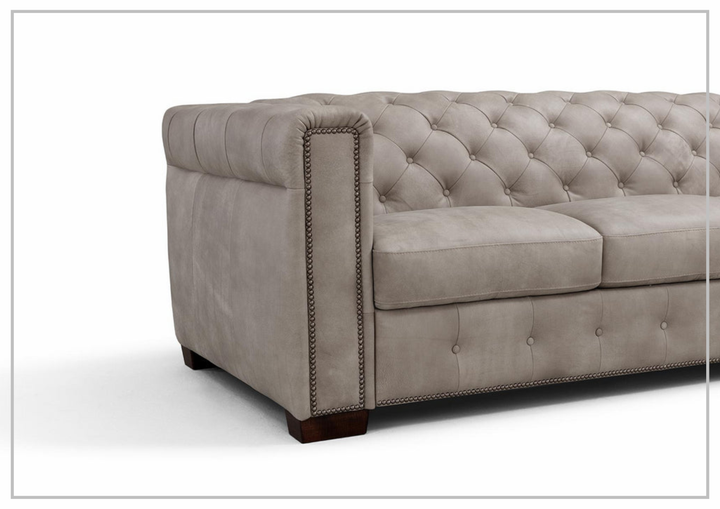 Digio Leather Callas 3-Seater Queen Sleeper Sofa in Gray