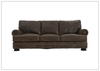 Bernhardt Foster Dark Brown Leather Sofa with Rolled Arms