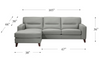 Elm L-Shape 3-Seater Leather Sectional Sofa with Modern Design