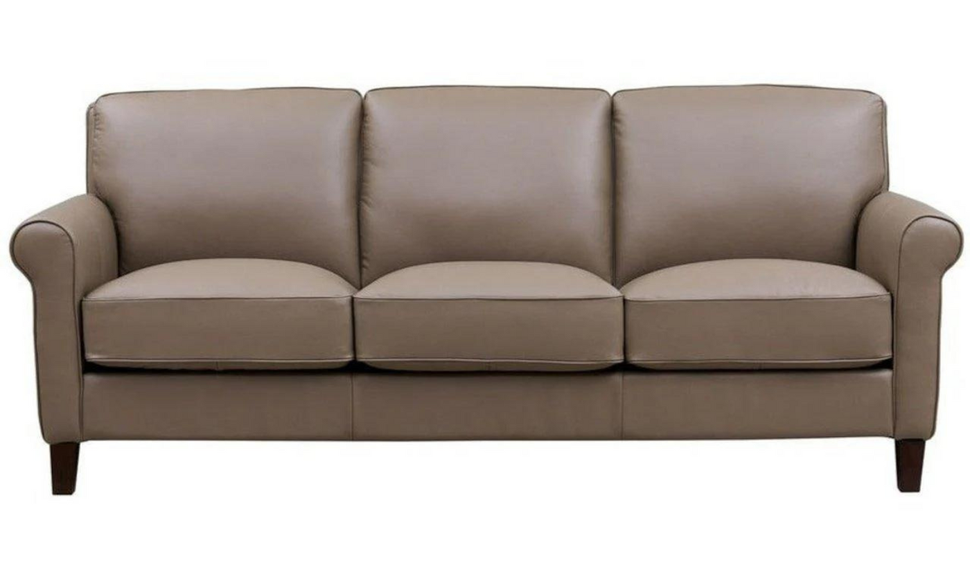 Laguna 3-Seater Leather Sofa with Elegant Rolled Arms