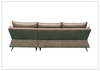 Giada Brown Leather Sofa with Attached Back Cushions