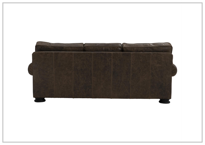 Bernhardt Foster Dark Brown Leather Sofa with Rolled Arms