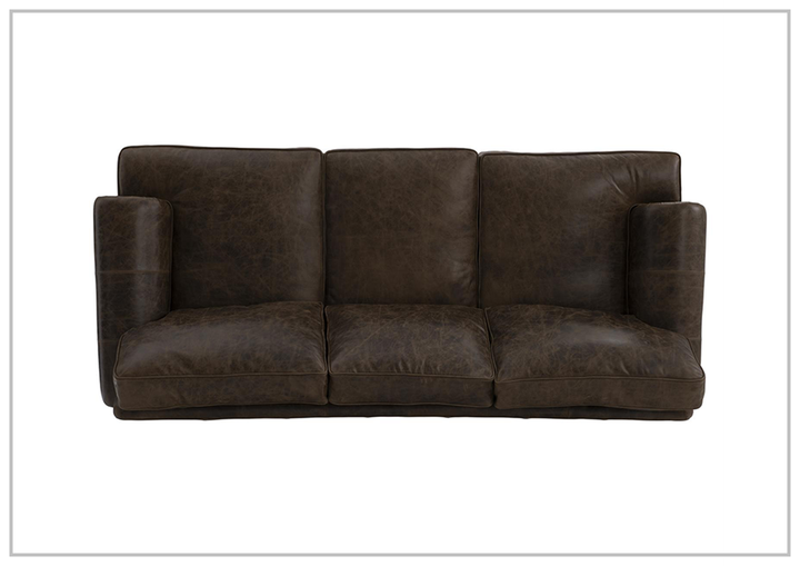 Bernhardt Foster Dark Brown Leather Sofa with Rolled Arms