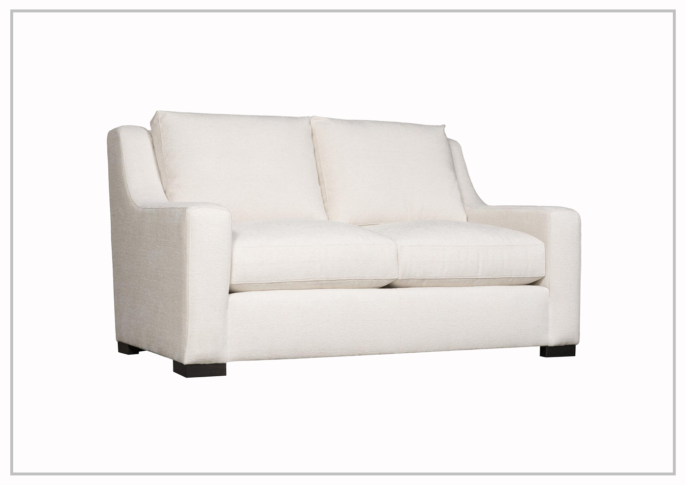 Bernhardt Germain Fabric Loveseat with Spring Down Cushions - Cream