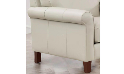 Laguna 2-Seater Leather Loveseat with Elegant Rolled Arms