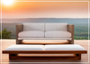 Bernhardt Outdoor Madura solid teak Sofa with Plush cushions