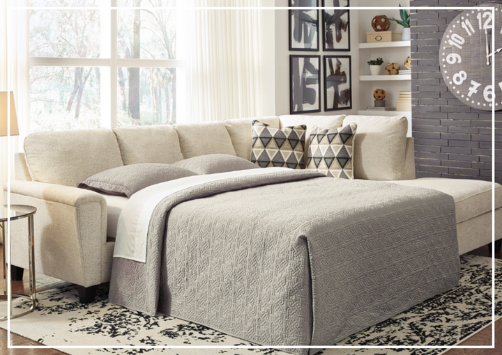 Gio Italia Abigail Queen L-shaped Fabric Sectional Sleeper with Chaise-Jennihome