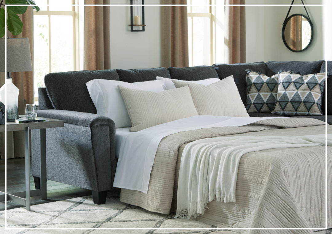 Gio Italia Abigail Queen L-shaped Fabric Sectional Sleeper with Chaise-Jennihome