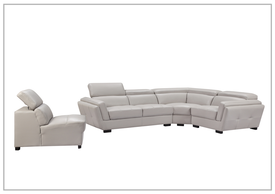 Adley L-shaped Leather Sectional with Adjustable Headrests