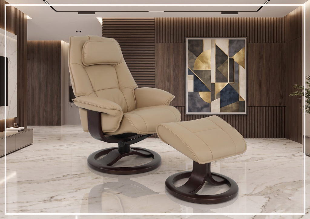 Admiral R Recliner Chair | Foot Stool | Swivel Base | Fjords