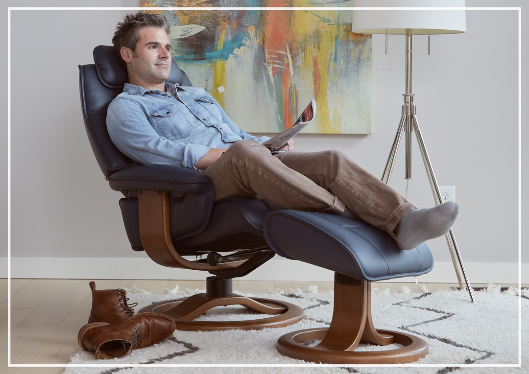 Admiral R Recliner Chair | Foot Stool | Swivel Base | Fjords