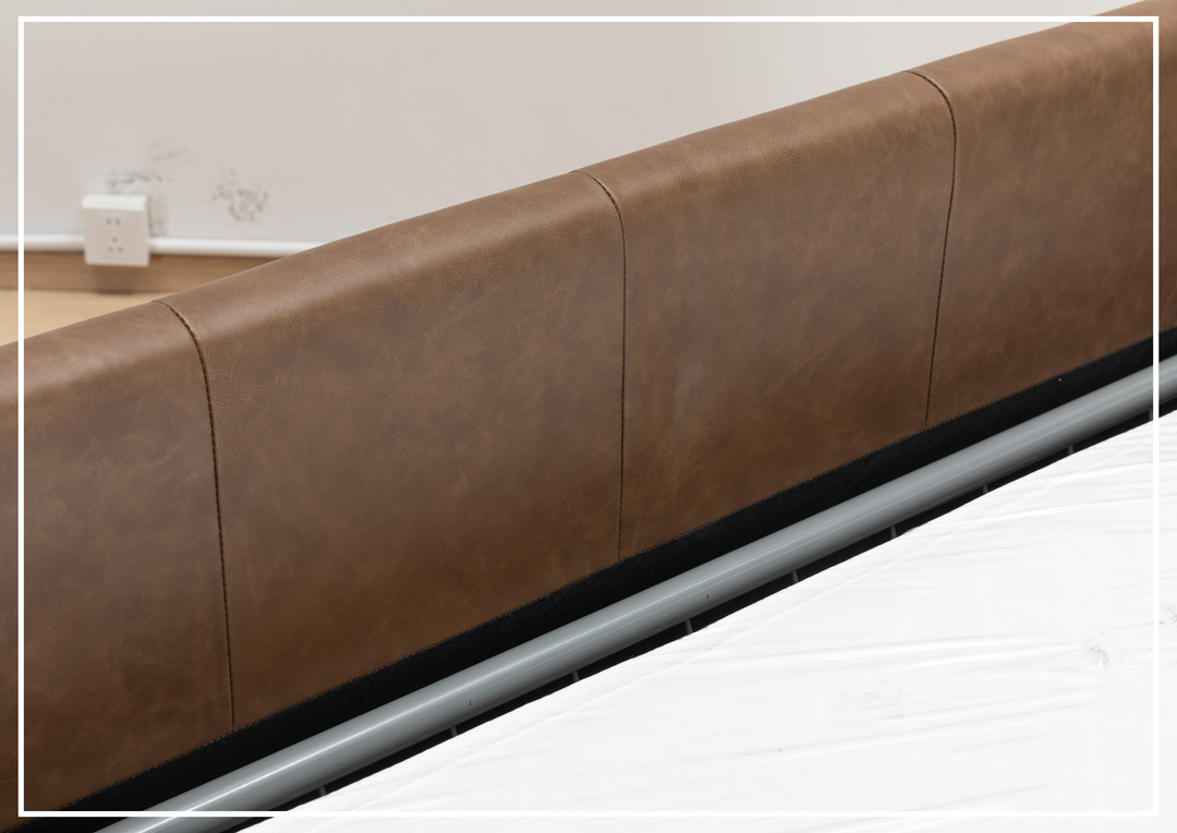 Alaves Queen Sleeper Sofa | 3-Seater | Brown Leather | Kathy Ireland