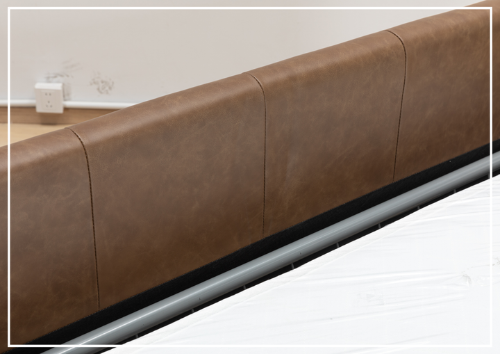 Alaves Queen Sleeper Sofa | 3-Seater | Brown Leather | Kathy Ireland