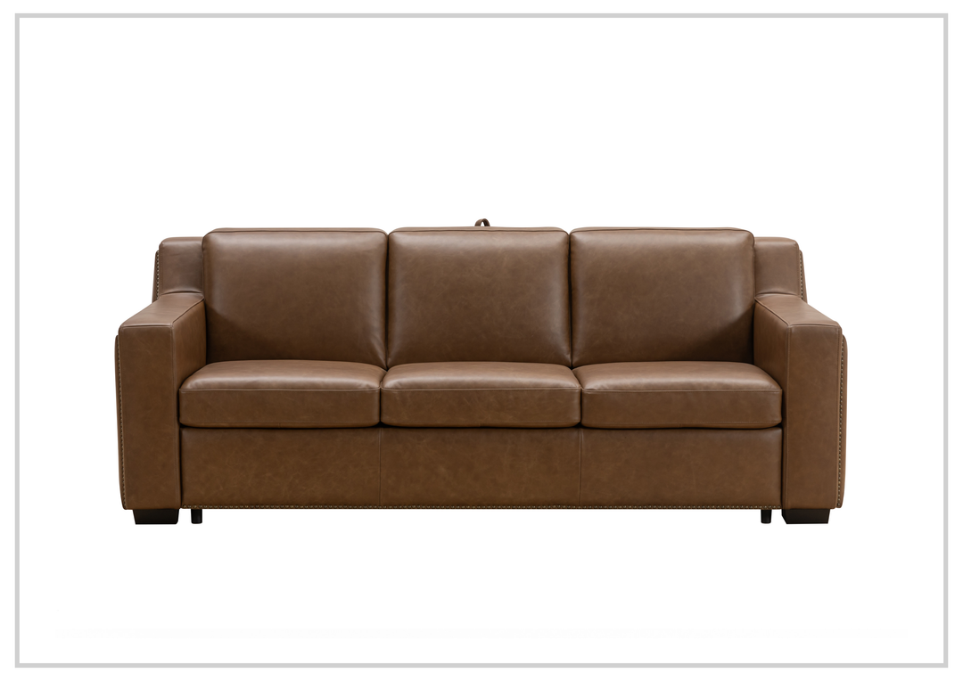 Alaves Queen Sleeper Sofa | 3-Seater | Brown Leather | Kathy Ireland-Jennihome