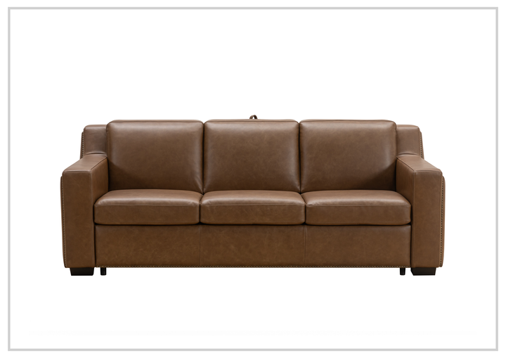Alaves Queen Sleeper Sofa | 3-Seater | Brown Leather | Kathy Ireland-Jennihome