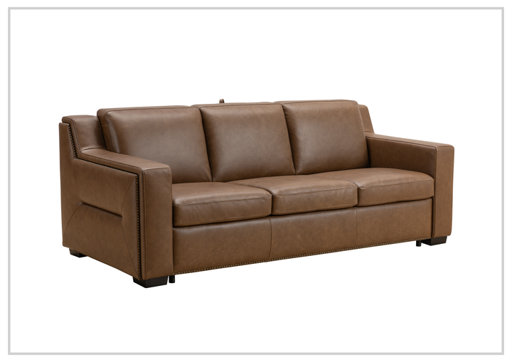 Alaves Queen Sleeper Sofa | 3-Seater | Brown Leather | Kathy Ireland-Jennihome