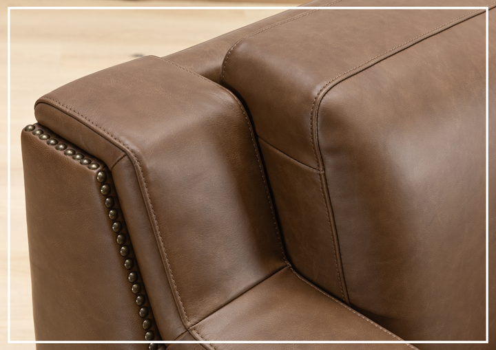 Alaves Queen Sleeper Sofa | 3-Seater | Brown Leather | Kathy Ireland