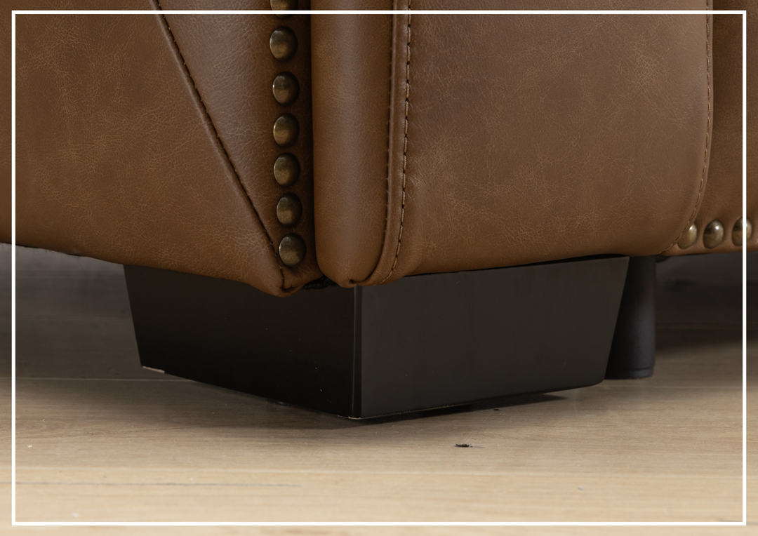 Alaves Queen Sleeper Sofa | 3-Seater | Brown Leather | Kathy Ireland