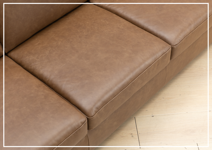 Alaves Queen Sleeper Sofa | 3-Seater | Brown Leather | Kathy Ireland-Jennihome