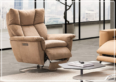 Gio Italia Alessandro Double Power Reclining Leather Swivel Chair- jennihome