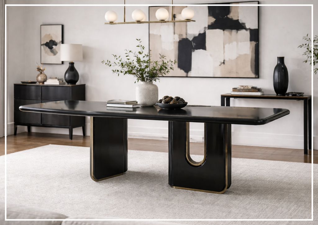 Alessio Wooden Dining Table | in Black | Klaussner - Jennihome