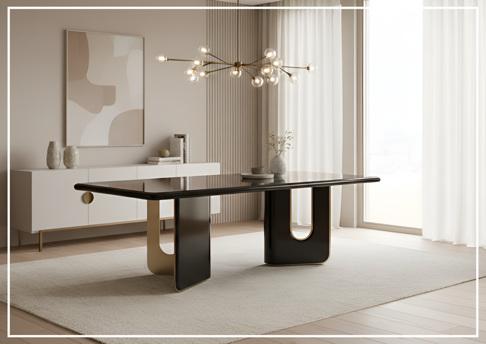 Alessio Wooden Dining Table | in Black | Klaussner - Jennihome
