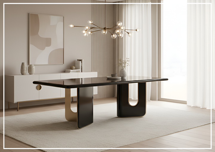 Alessio Wooden Dining Table | in Black | Klaussner - Jennihome
