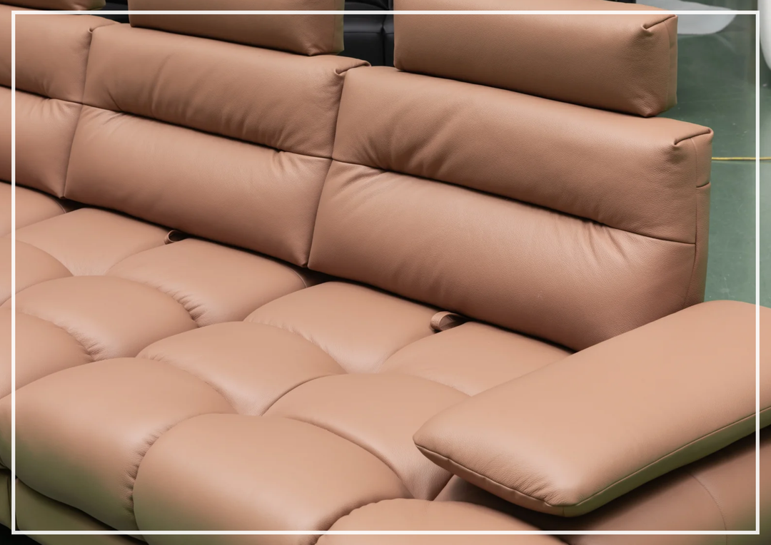 Altavion Leather Stationary Sofa | S-Spring Seat Construction | Klaussner