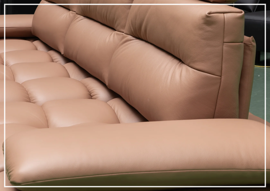 Altavion Leather Stationary Sofa | S-Spring Seat Construction | Klaussner