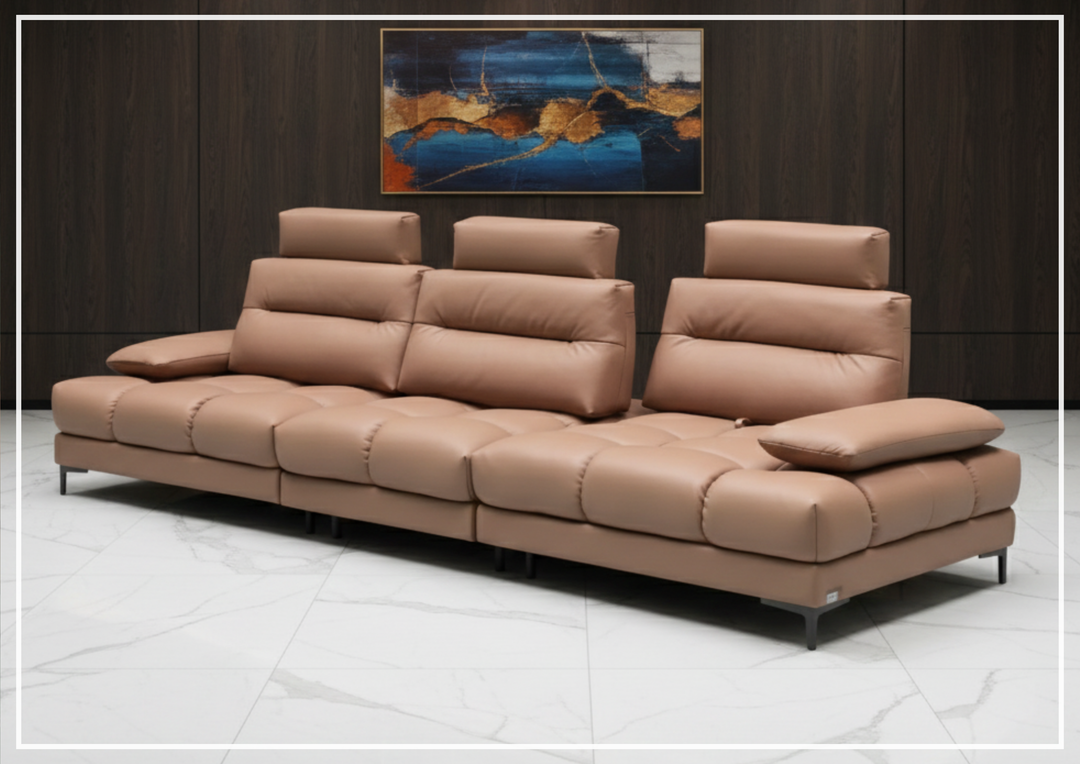 Altavion Leather Stationary Sofa | S-Spring Seat Construction | Klaussner