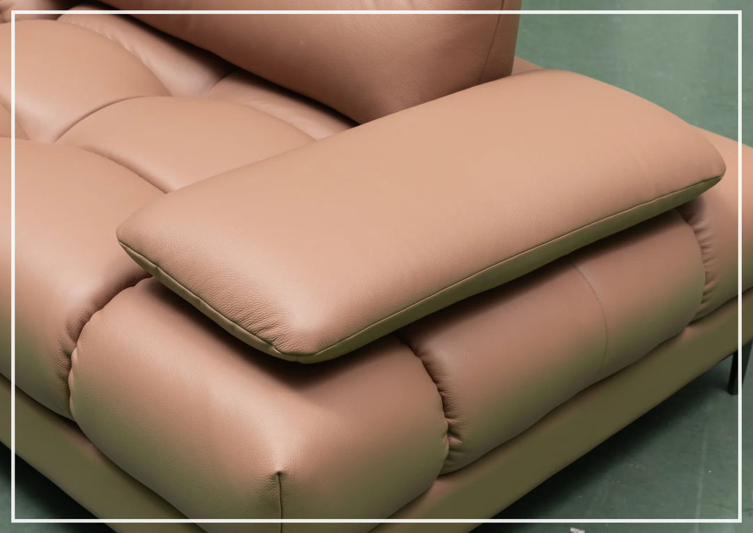 Altavion Leather Stationary Sofa | S-Spring Seat Construction | Klaussner
