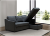 Merax Full Sleeper Sectional Sofa | Leather and Fabric | Reversible Chaise | Gio Italia