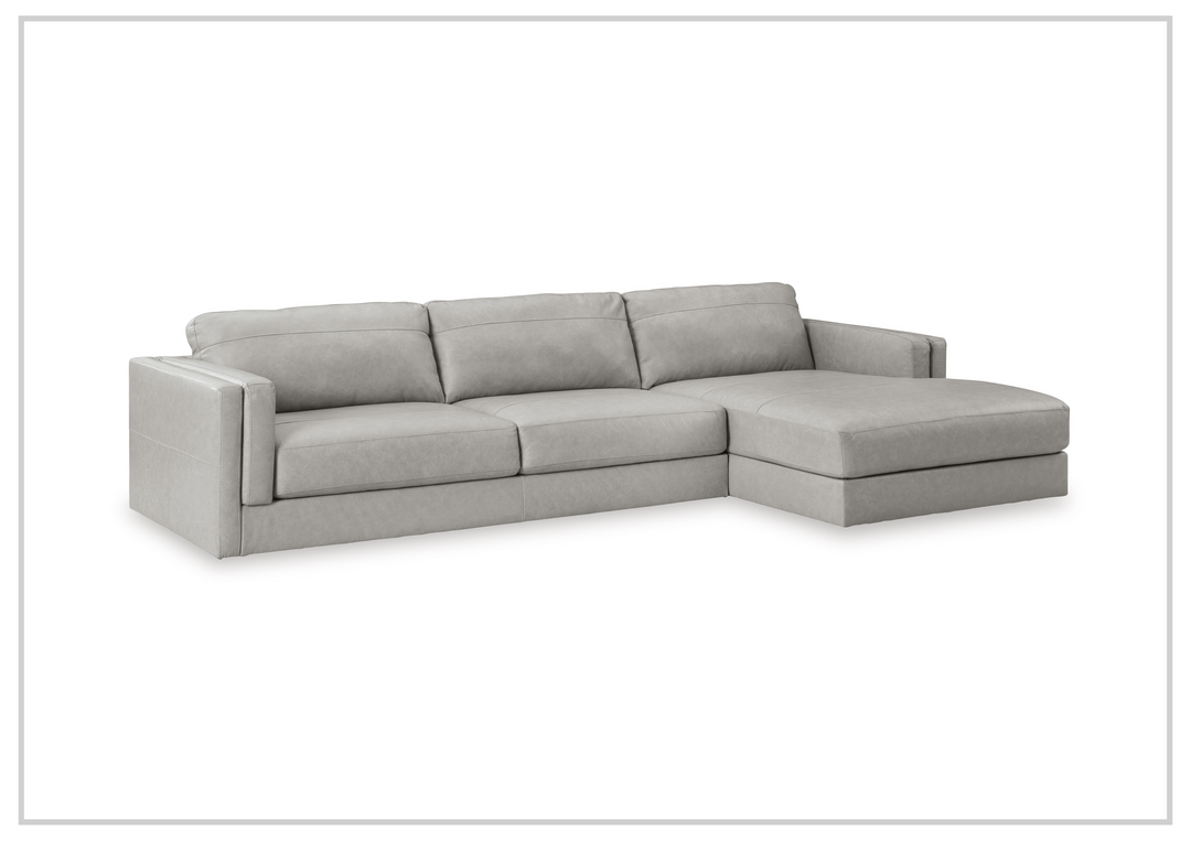 Gio Italia Arbona 2-Piece Leather Sectional Sofa With Chaise-Jennihome