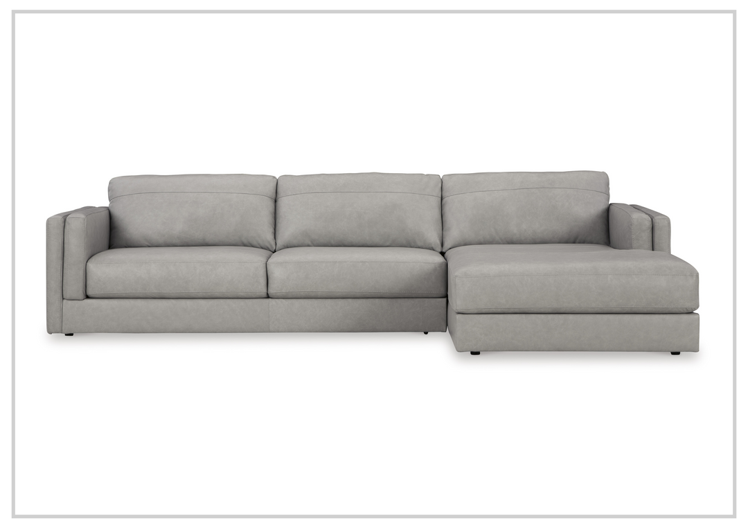 Gio Italia Arbona 2-Piece Leather Sectional Sofa With Chaise-Jennihome