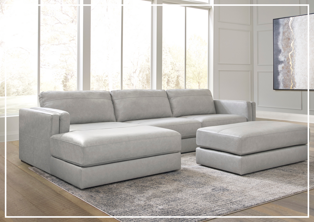 Gio Italia Arbona 2-Piece Leather Sectional Sofa With Chaise-Jennihome