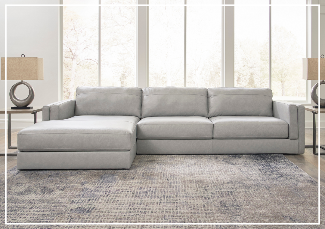 Gio Italia Arbona 2-Piece Leather Sectional Sofa With Chaise-Jennihome