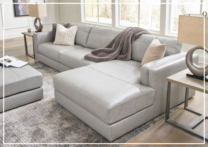 Gio Italia Arbona 2-Piece Leather Sectional Sofa With Chaise-Jennihome