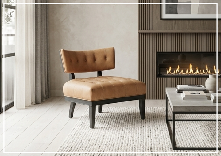 Archie Leather Chair | Tufted Seats | Curved Back | Universal Furniture - Jennihome