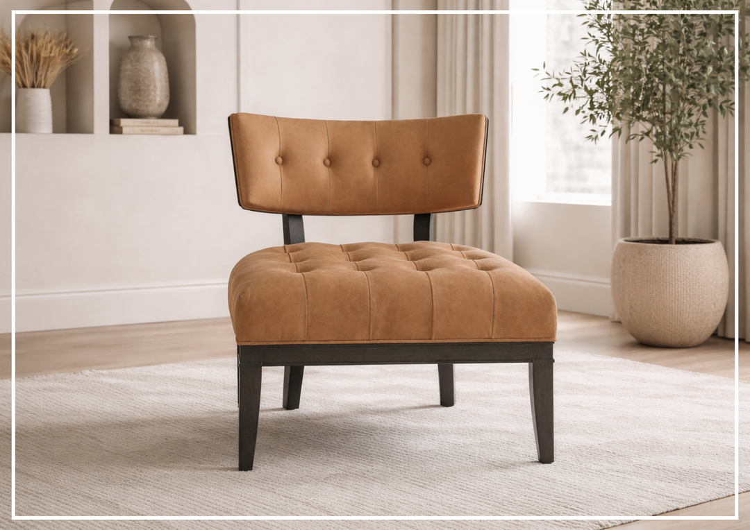 Archie Leather Chair | Tufted Seats | Curved Back | Universal Furniture - Jennihome
