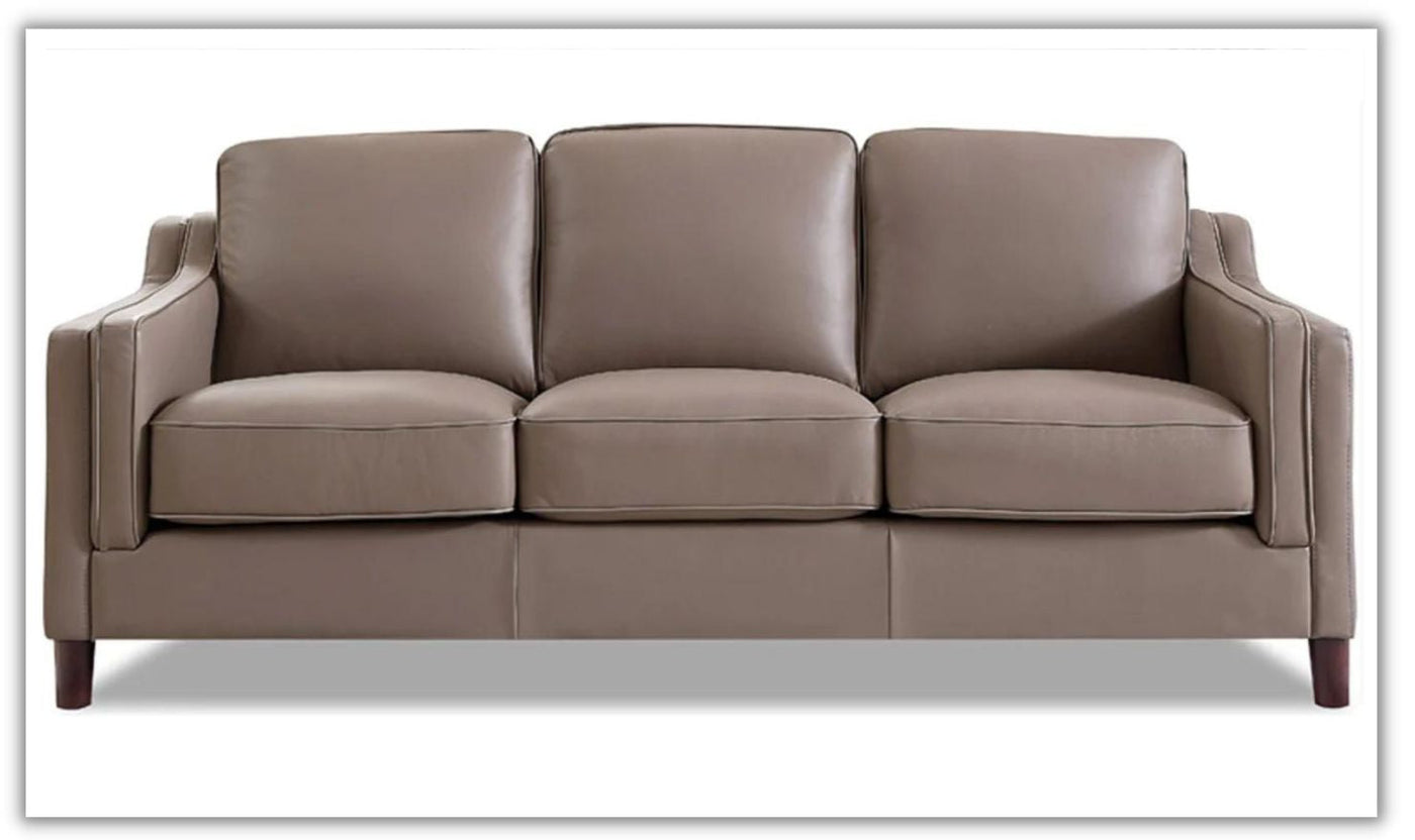 Hydeline Bella 3-Seater Stationary Leather Sofa with Track Arms