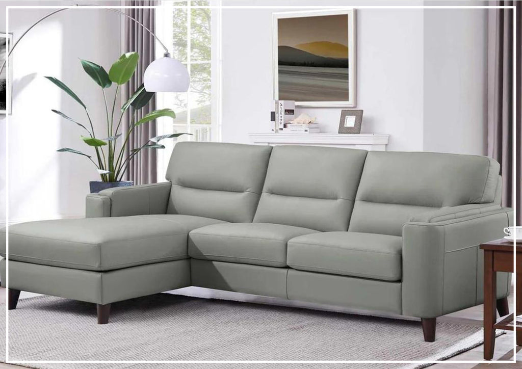 Elm L-Shape 3-Seater Leather Sectional Sofa with Modern Design