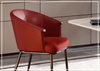 Autentico Red Dining Chair | Leather-Framed Fabric Seating | Metal Frame | Klaussner