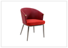 Autentico Red Dining Chair | Leather-Framed Fabric Seating | Metal Frame | Klaussner
